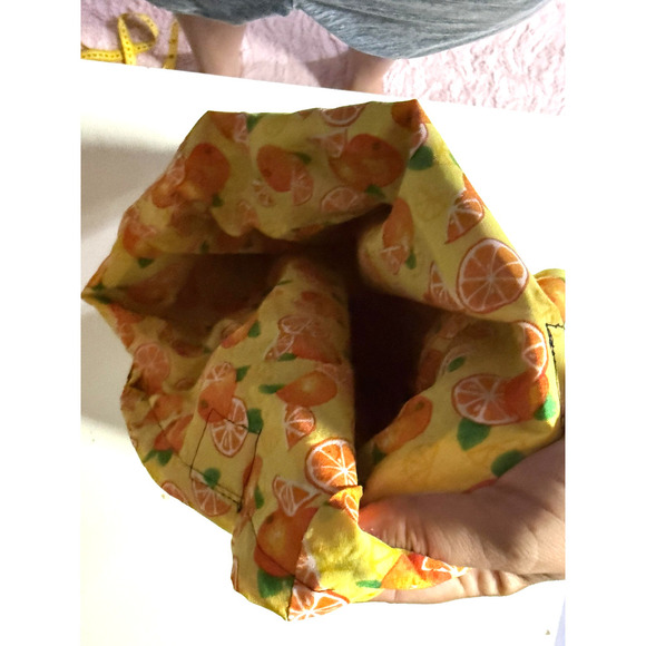 Handmade Vintage Tote Bag Punk Patch Indie Womens Brown Olive Oranges Interior - Picture 9 of 9